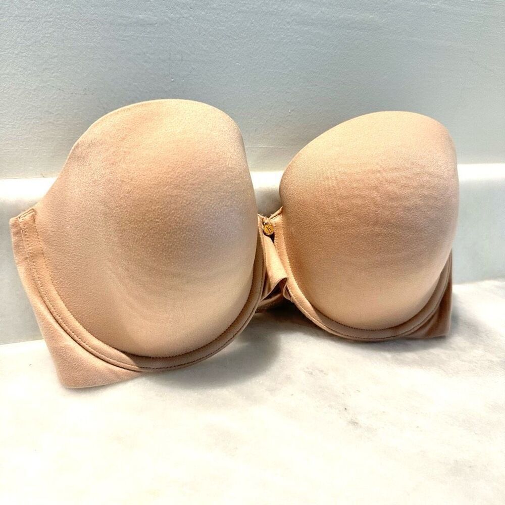 Victoria's Secret Lined Strapless Padded Push-Up Bra Tan Size 34DD